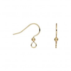 17mm Gold Plated Surgical Steel 21ga Earwires with 2.5mm ball - Pack of 5 Pair