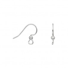 17mm Silver Plated Surgical Steel 21ga Earwires with 2.5mm ball - Pack of 5 Pair