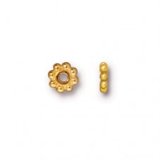 6mm TierraCast Heishi Daisy Spacer Beads - Bright 22K Gold Plated - Pack of 10