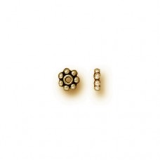 4mm TierraCast Daisy Heishi Spacers - Antique 22K Gold Plated - Pack of 10