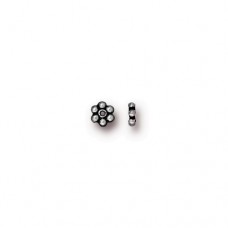 3mm TierraCast Bali Style Antique White Bronze (Silver) Plated Daisy Spacers - Pack of 50