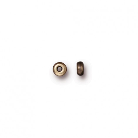 3mm TierraCast Heishi Disk Beads - Brass Oxide