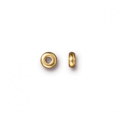 4mm TierraCast Heishi Disk Beads - Bright 22K Gold Plated