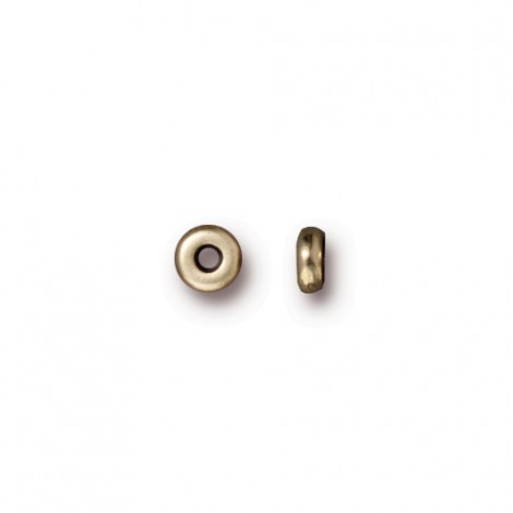 4mm TierraCast Heishi Disk Beads - Brass Oxide - Pack of 10
