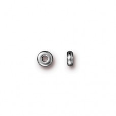 4mm TierraCast Heishi Disk Beads - White Bronze (Silver) - Pack of 10