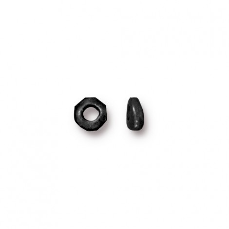 4.5mm TierraCast Heishi Nugget with 2mm ID - Black Oxide - Pack of 10