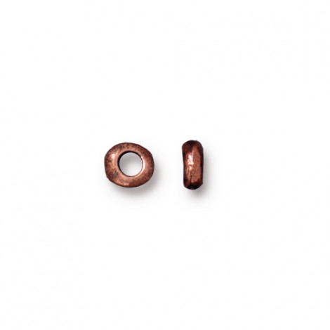 4.5mm TierraCast Heishi Nugget with 2mm ID - Antique Copper - Pack of 10