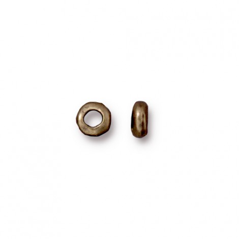 4.5mm TierraCast Heishi Nugget with 2mm ID - Brass Oxide