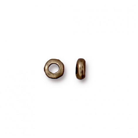 4.5mm TierraCast Heishi Nugget with 2mm ID - Brass Oxide - Pack of 14