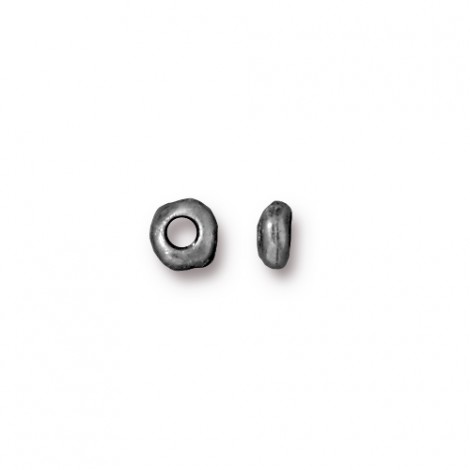 4.5mm TierraCast Heishi Nugget with 2mm ID - Antique Pewter - Pack of 10