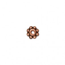 6mm TierraCast Heishi Daisy Spacer Beads - Antique Copper - Pack of 10