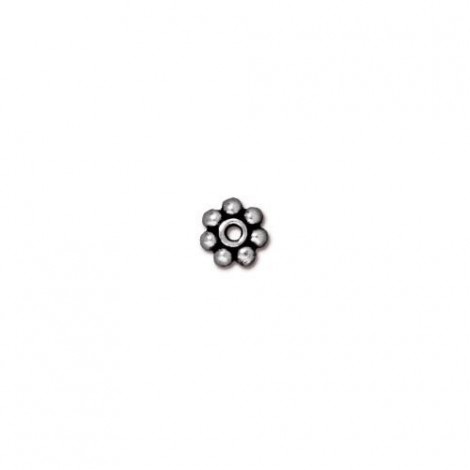 4mm TierraCast Daisy Heishi Spacers - Antique Silver