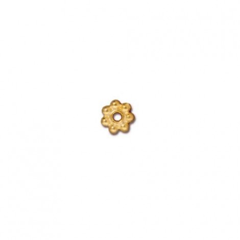 4mm TierraCast Daisy Heishi Spacers - Bright 22K Gold Plated - Pack of 10