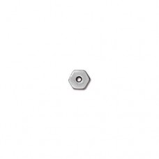 4mm TierraCast Hex Heishi Spacers - Silver Plated - Pack of 20