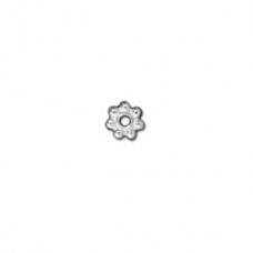 5mm TierraCast Bali Style Bright .999 Silver Plated Daisy Beads - Pack of 10