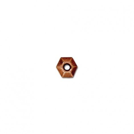 5mm TierraCast Faceted Spacer Beads - Antique Copper Plated - Pack of 10
