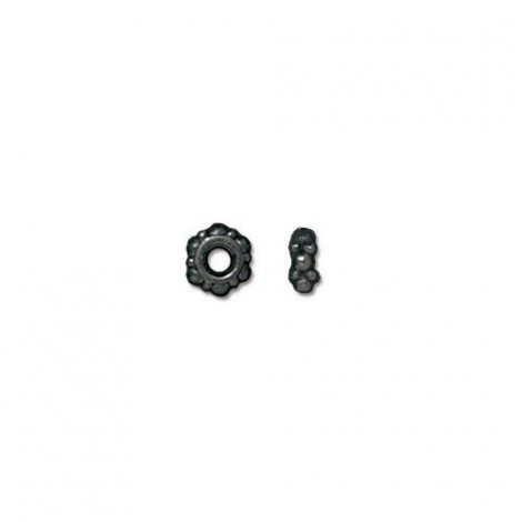 4mm TierraCast Small Turkish Beaded Spacers - Black Oxide - Pack of 10