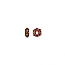 4mm TierraCast Small Turkish Beaded Spacers - Antique Copper - Pack of 10