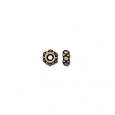 4mm TierraCast Small Turkish Beaded Spacers - Brass Oxide - Pack of 10