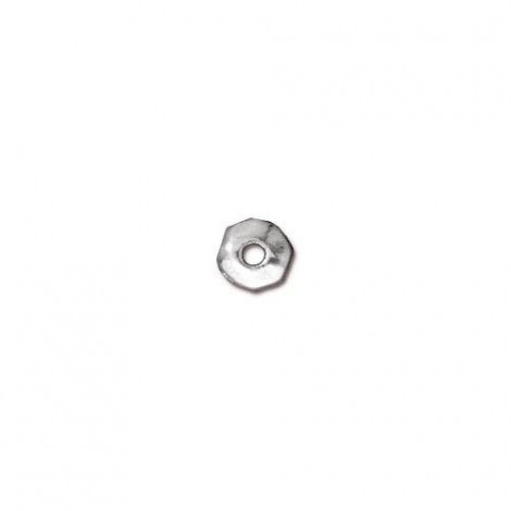 5mm TierraCast Heishi Nugget Spacer Beads - White Bronze Plated (Silver) - Pack of 10