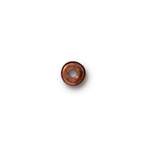 5mm TierraCast Heishi Disk Beads - Antique Copper Plated - Pack of 10