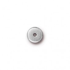 7mm TierraCast Heishi Disk Beads - Fine Silver Plated - Pack of 10