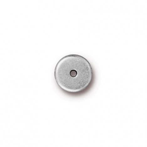 8mm TierraCast Heishi Disk Beads - Fine Silver Plated - Pack of 10