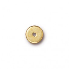 8mm TierraCast Heishi Disk Beads - 22K Gold Plate - Pack of 10