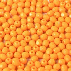 4mm Czech Firepolish Beads - Light Orange - Pack of 50