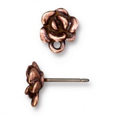 TierraCast 8.3mm Succulent Earposts - Antique Copper - Per Pair