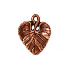 20mm TierraCast Violet Leaf Charm - Antique Copper - Pack of 2