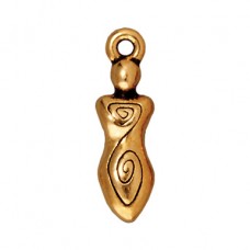 20mm TierraCast Spiral Goddess Charms - Antique 22K Gold Plated - Pack of 2
