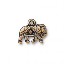 12mm TierraCast Gita Elephant Charm - Brass Oxide - Pack of 2