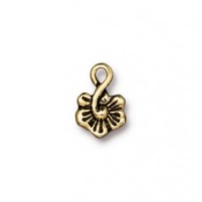 12mm TierraCast Small Blossom Charm - Antique 22K Gold Plated