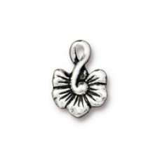 16mm TierraCast Large Blossom Charm - Antique Silver