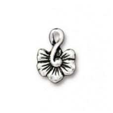16mm TierraCast Large Blossom Charm - Antique Silver - Pack of 2
