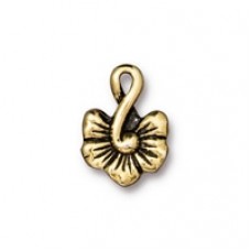 16mm TierraCast Large Blossom Charm - Antique Gold