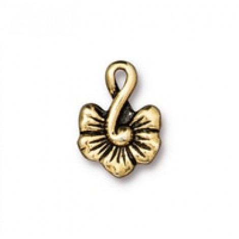16mm TierraCast Large Blossom Charm - Antique Gold