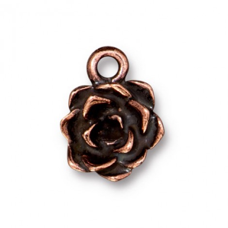 12mm TierraCast Succulent Charm - Antique Copper - Pack of 2
