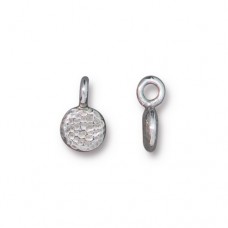6.5x10mm TierraCast Full Moon Charm - Bright Fine Silver Plated - Pack of 2