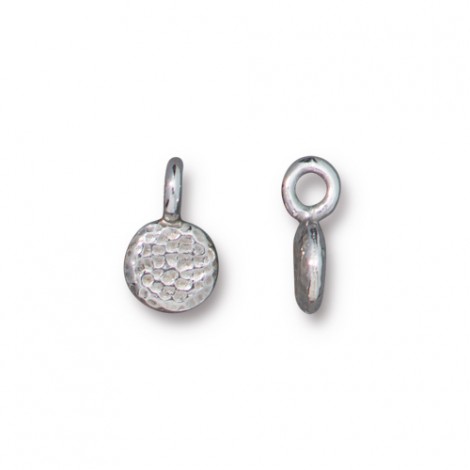 6.5x10mm TierraCast Full Moon Charm - Bright Fine Silver Plated - Pack of 2