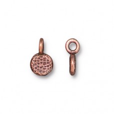 6.5x10mm TierraCast Full Moon Charm - Antique Copper Plated - Pack of 2