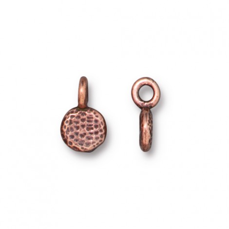 6.5x10mm TierraCast Full Moon Charm - Antique Copper Plated - Pack of 2