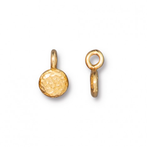 6.5x10mm TierraCast Full Moon Charm - 22K Bright Gold Plated - Pack of 2