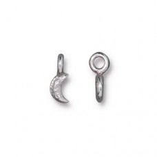 4x10mm TierraCast Crescent Moon Charm - Bright Fine Silver Plated