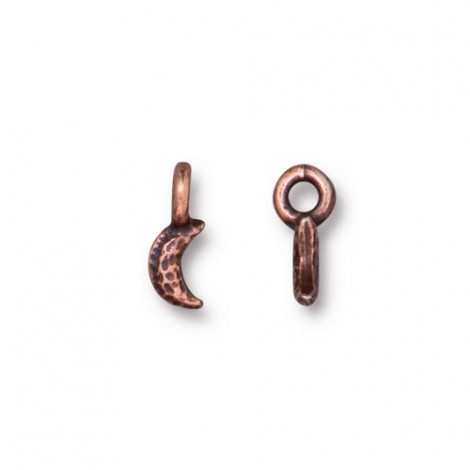4x10mm TierraCast Crescent Moon Charm - Antique Copper Plated - Pack of 2