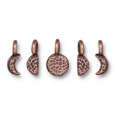 4-6x10mm TierraCast Moon Phases Charm Set of 5 - Antique Copper Plated