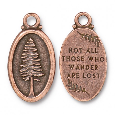 30mm TierraCast Redwood Pendant/Charm - Antique Copper Plated - Each 30mm TierraCast Redwood Pendant/Charm - Antique Copper Plated - Each