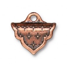 18mm TierraCast Marrakesh Cord Crimp End - Antique Copper - Each