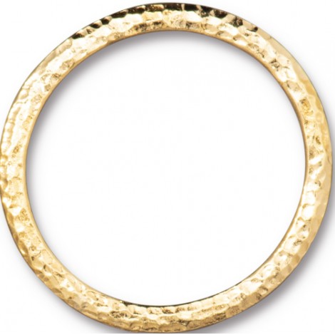 31.5mm TierraCast Hammertone Ring Links - 22K Gold Plated